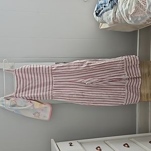 Small Striped Pink Wide Leg Jumpsuit